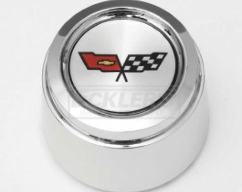 Nova 1982 Corvette Style Chrome Center Wheel Cap, For Corvette Style Aluminum Wheels