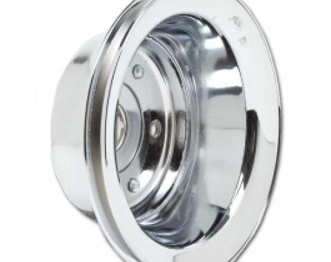 Nova Crank Shaft Pulley, Small Block With Long Water Pump, Single Groove, Chrome 1969-1979