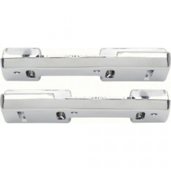 Nova Armrest Bases, Rear, Chrome, 1965-1967