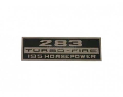 Nova Valve Cover Decal, 283 Turbo-Fire, 195 HP, 1966