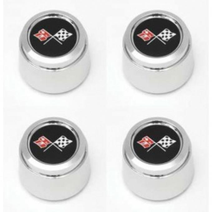 Nova 1978 Corvette Pace Car Style Chrome Wheel Cap Set, For Corvette Style Aluminum Wheels