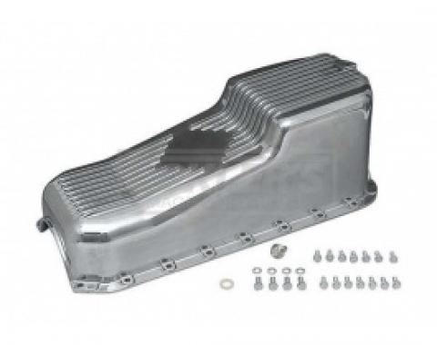 Nova Engine Oil Pan, Small Block, Polished Cast Aluminum, 1970-1979