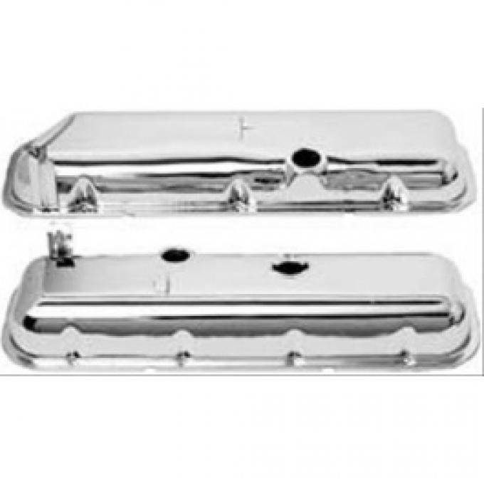 Nova Valve Covers, Big Block, Chrome, With Power Brakes, 1968-1970