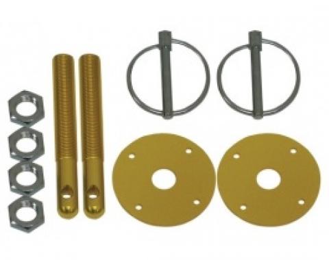 Aluminum Hood Pin Kit, Gold