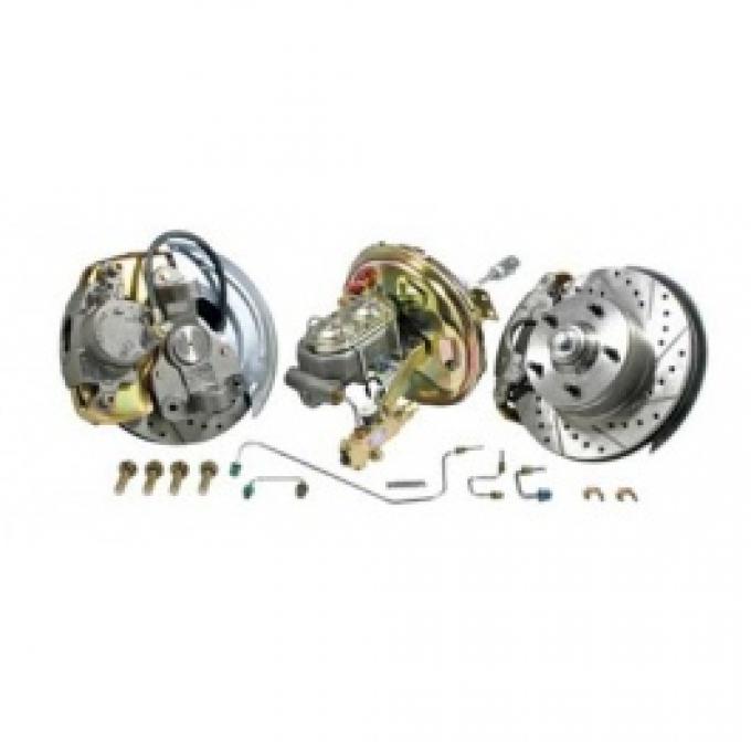 Nova Power Disc Brake Conversion Kit, Complete, Front, 9 Booster, Drop Spindle, 1965-1966