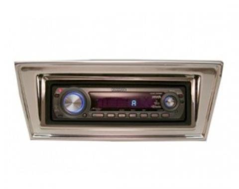 Chevy II-Nova Stereo Radio, KHE-300, AM/FM, Manual Tuning, Chrome Face And Bezel, 1966-1967