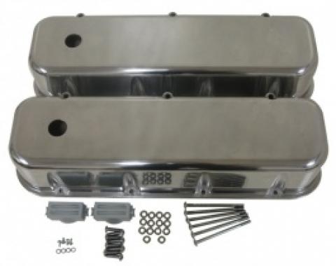 Chevy Big Block Valve Covers, Polished Aluminum, 1965-1995