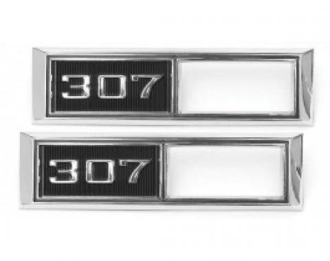 Nova Marker Light Bezels, Front, 307ci, 1968-1969