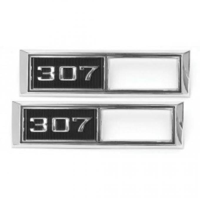 Nova Marker Light Bezels, Front, 307ci, 1968-1969