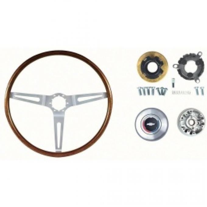 Nova Steering Wheel Kit, Walnut, 1967-1968