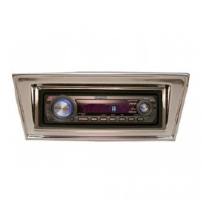 Chevy II-Nova Stereo Radio, KHE-100, AM/FM, Manual Tuning, Black Face, Chrome Bezel, 1966-1967