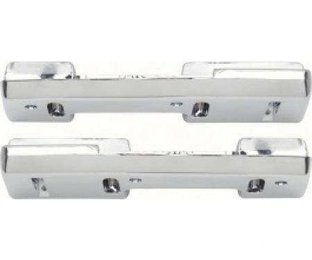 Nova Armrest Bases, Rear, Chrome, 1965-1967