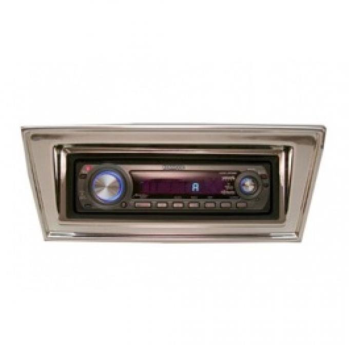 Chevy II-Nova Stereo Radio, KHE-100, AM/FM, Manual Tuning, Chrome Face, Chrome Bezel, 1966-1967