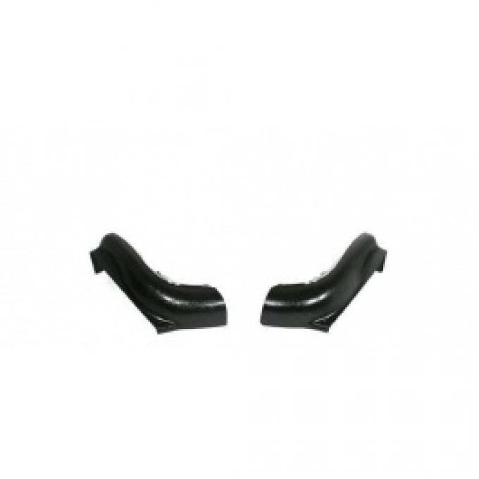 Nova Bucket Seat Lower Side Shells, Black With Pre-Installed Trim, 1968