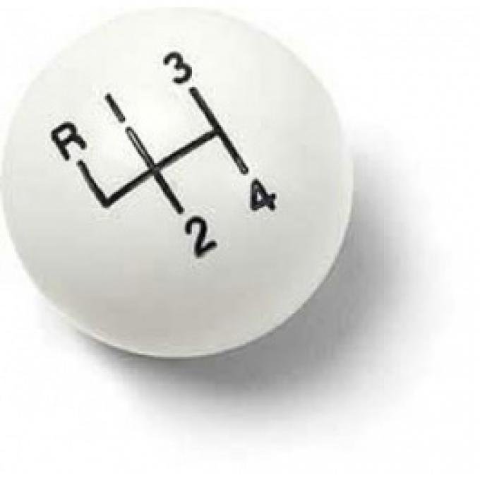 Nova Shift Knob, White, 5/16-18 Thread, 1962-1979