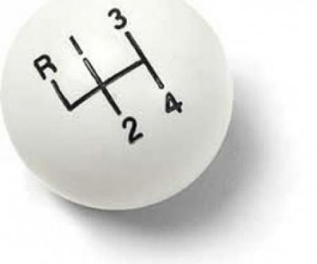 Nova Shift Knob, White, 5/16-18 Thread, 1962-1979