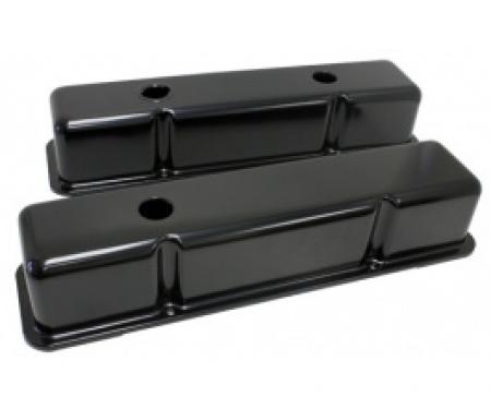 Chevy Small Block Valve Covers, Tall Style, Black, 1958-1986