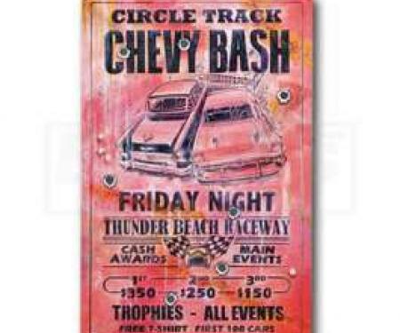 Circle Track Chevy Bash, Friday Night, Metal Poster