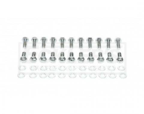 Nova Oil Pan Bolt Set, Big Block, Bowtie Stamped, Chrome, 1962-1979