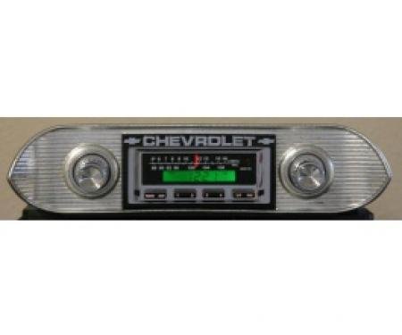 Chevy II-Nova Stereo Radio, KHE-300, AM/FM, Manual Tuning, Black Face, 1962-1965