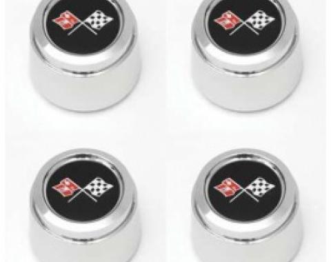 Nova 1978 Corvette Pace Car Style Chrome Wheel Cap Set, For Corvette Style Aluminum Wheels
