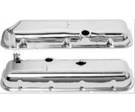 Nova Valve Covers, Big Block, Chrome, With Power Brakes, 1968-1970