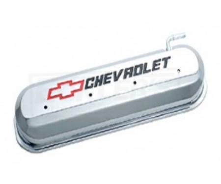 LS V8, Valve Cover, Chrome With Recessed Red And Black Emblems