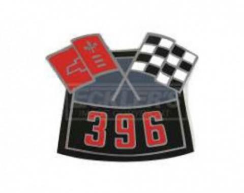 Nova Air Cleaner Decal, Big Block 396, Cross Flag, 1969-1970