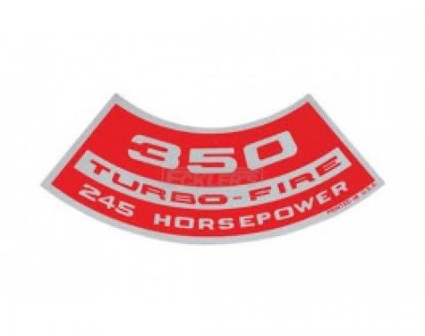 Air Cleaner Decal, Small Block, 350 Turbo-Fire, 245 HP, 1970-1971