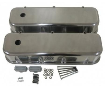 Chevy Big Block Valve Covers, Polished Aluminum, 1965-1995