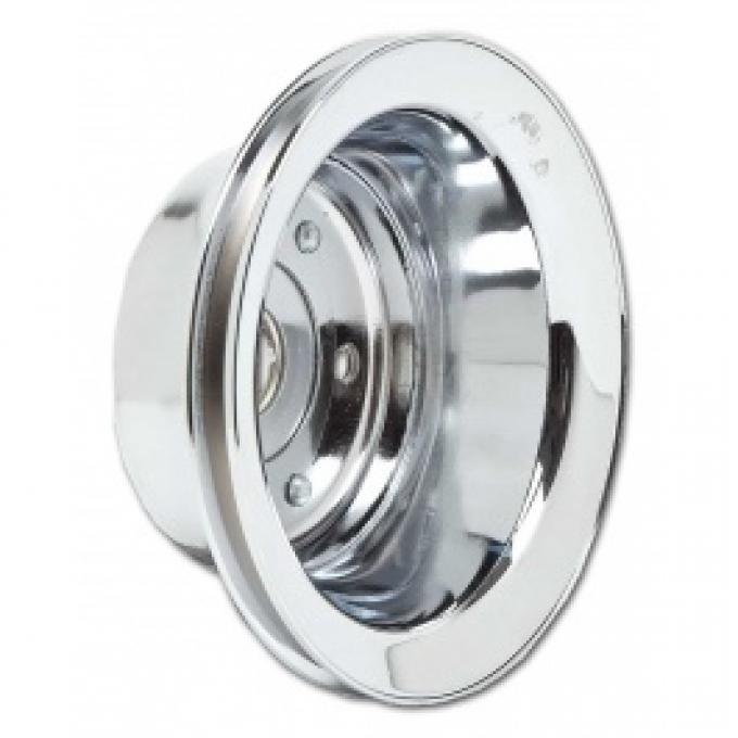 Nova Crank Shaft Pulley, Small Block With Long Water Pump, Single Groove, Chrome 1969-1979