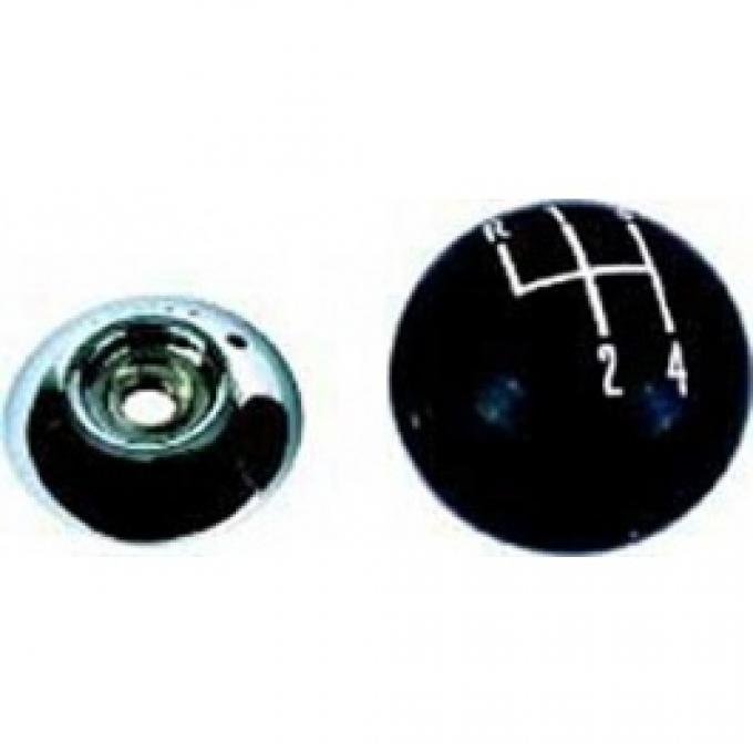 Nova Shift Knob, 4 Speed, Black, 5/16-18 Thread, 1962-1979