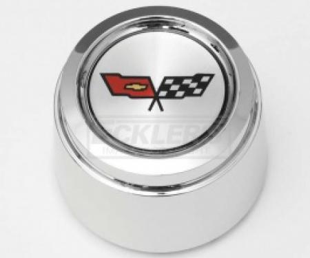 Nova 1982 Corvette Style Chrome Center Wheel Cap, For Corvette Style Aluminum Wheels