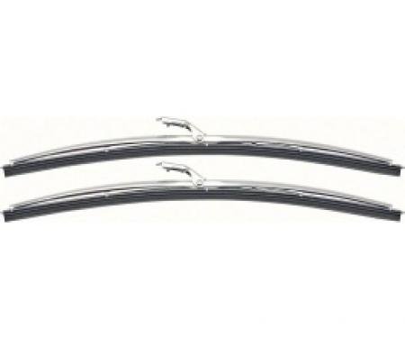 Nova & Chevy II Wiper Blades, Polished Stainless Steel, 1967-1969