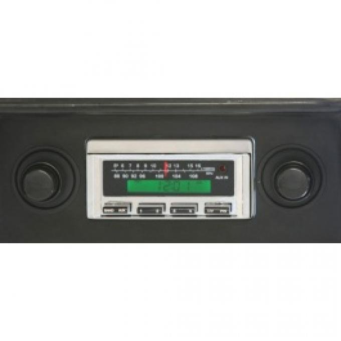 Chevy II-Nova Stereo Radio, KHE-300, AM/FM, Manual Tuning, Chrome Face, 1968-1972