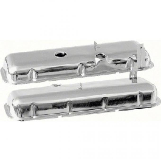 Nova Valve Covers, Chrome, Big Block, Without Power Brakes, 1967-1972