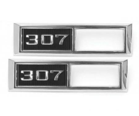 Nova Marker Light Bezels, Front, 307ci, 1968-1969