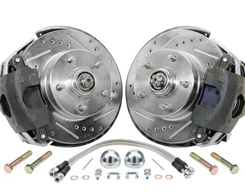 Classic Performance Front Disc Brake Kit w/ Stock Height Spindles for 67-69 Camaro/Firebird, 11" Drilled/Slotted Rotors, Calipers 5 x 4.75 6769SWBK-SUG