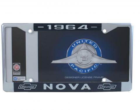 United Pacific Chrome License Plate Frame For 1964 Chevy Nova C5045-64