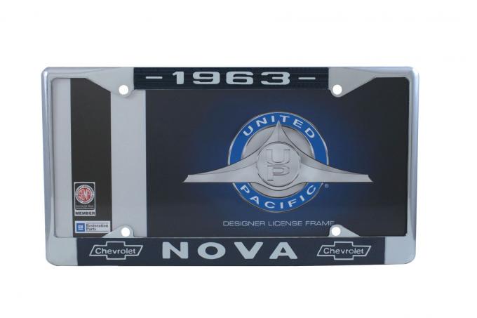 United Pacific Chrome License Plate Frame For 1963 Chevy Nova C5045-63