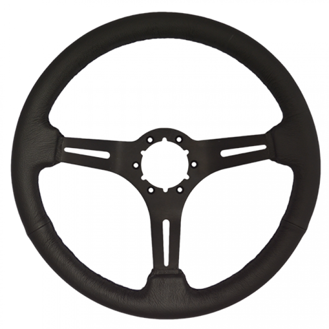 Volante S6 Sport Steering Wheel, with Black Spokes & Leather Grip