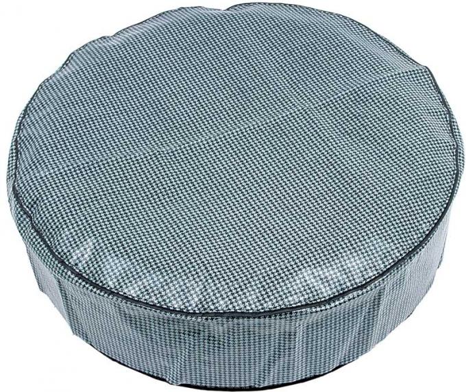 Spare Tire Cover with Fiberboard, 15" Gray / Black Houndstooth