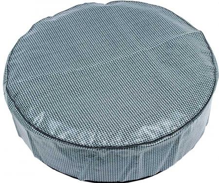 Spare Tire Cover with Fiberboard, 15" Gray / Black Houndstooth