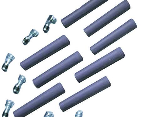 Taylor Cable Universal Silicone Spark Plug Boot/Terminal Kits, 180&deg; Spark Plug Boot Angle, Gray 46083
