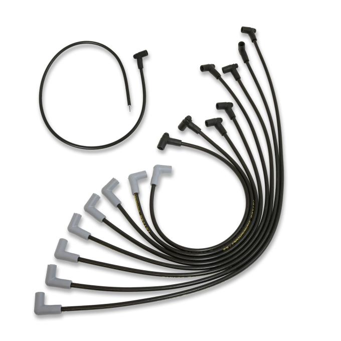 Taylor Cable 1970-76 Multi-Make V8 Non-HEI 8.2mm Thundervolt Spark Plug Wire Set, Black, 135&deg; Spark Plug Boot Angle 84062