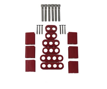 Taylor Cable Universal V8 Vertical Wire Loom Kit, 10.4mm Spark Plug Wire Dimension, Red 42523