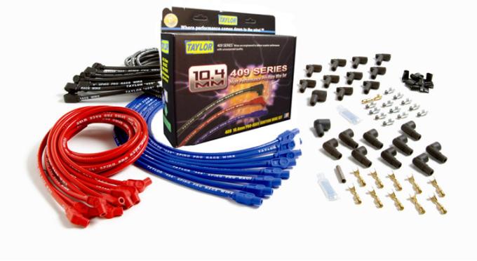 Taylor Cable LS Engines Universal 10.4mm 409 Series Spark Plug Wire Sets, 135&deg; Spark Plug Boot Angle, Red 79252