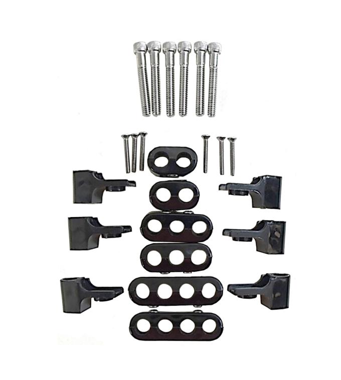 Taylor Cable Universal V8 Horizontal Wire Loom Kit, 10.4mm Spark Plug Wire Dimension, Black 42501