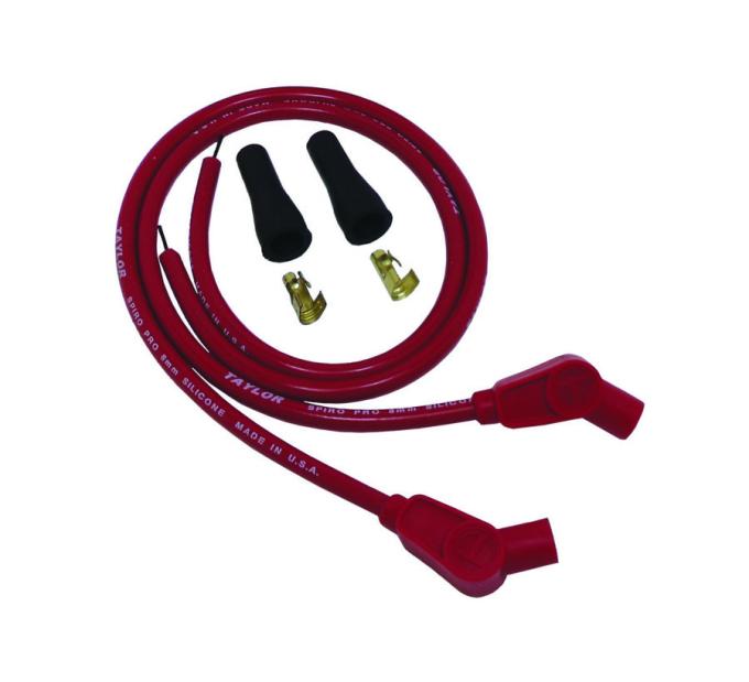 Taylor Cable Universal 8mm Spiro-Pro Motorcycle Spark Plug Wire Set, 135&deg; Spark Plug Boot Angle, Red 10253