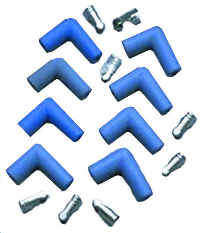 Taylor Cable Universal Silicone Spark Plug Boot/Terminal Kits, 90&deg; Spark Plug Boot Angle, Blue 46061